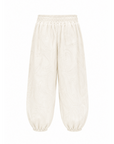 Pantalon ballon tissu structuré écru