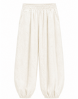 Pantalon ballon tissu structuré écru