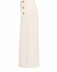 Jeans 7/8 beige boutons dorés