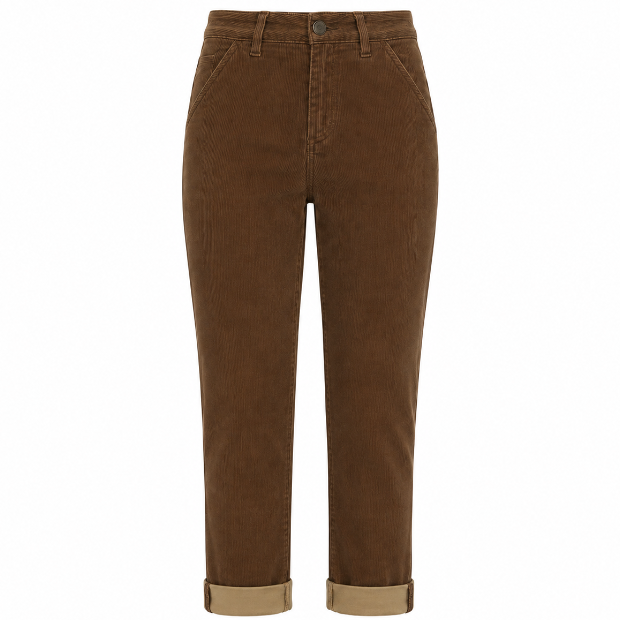 Pantalon chino velours côtelé marron