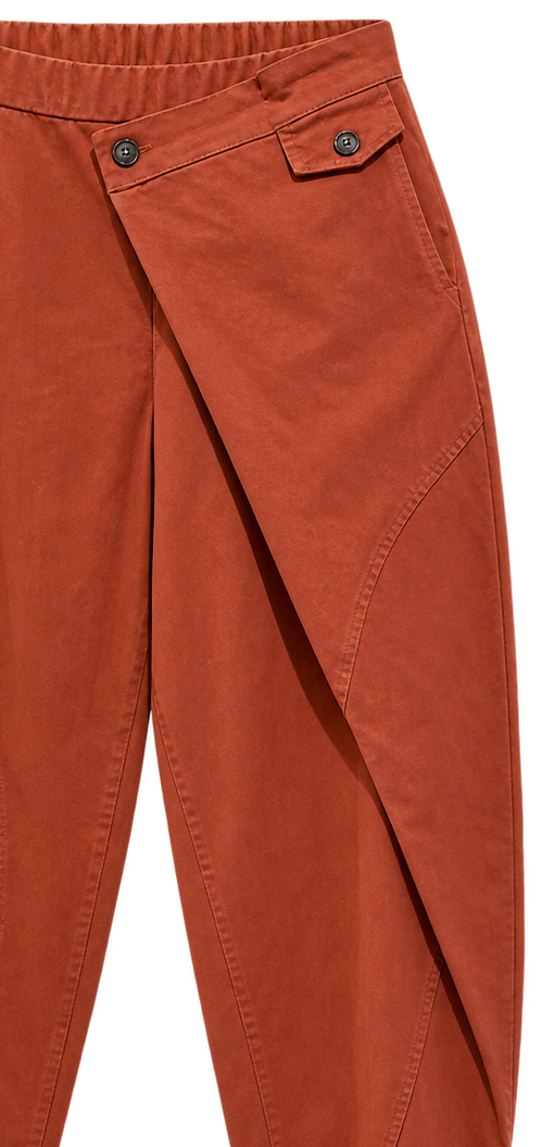 Pantalon balloon rouille à empiècement