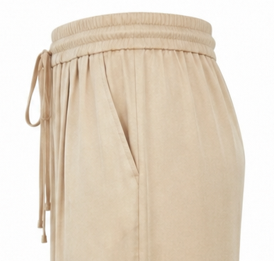 Pantalon fluide beige doré