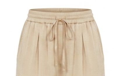 Pantalon fluide beige doré