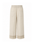 Pantalon lin ajouré beige