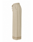 Pantalon lin ajouré beige