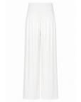 Pantalon lin blanc taille smoke