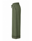 Durchbrochene Leinenhose khaki