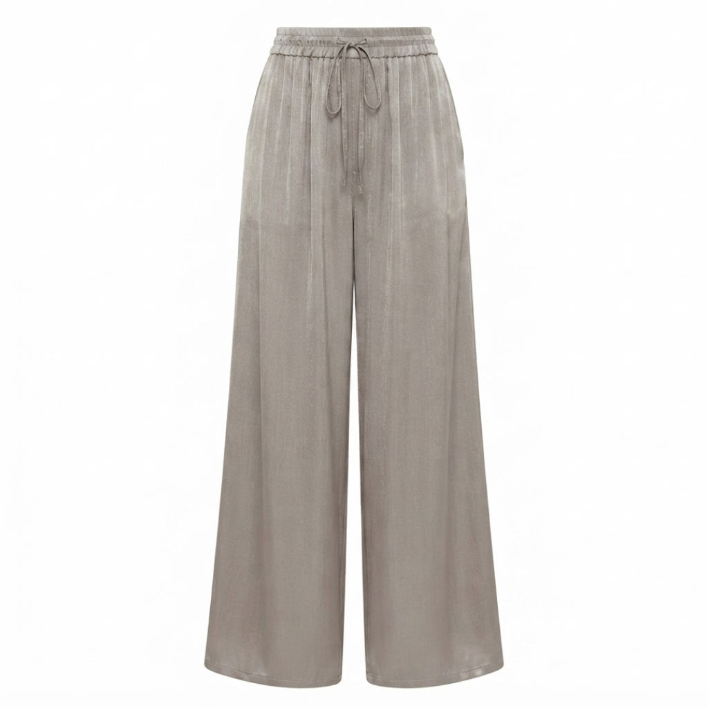 Pantalon fluide beige froid
