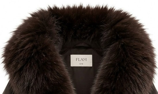 Parka col fourrure mi-longue coffee