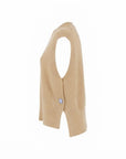 Pull poncho col rond beige