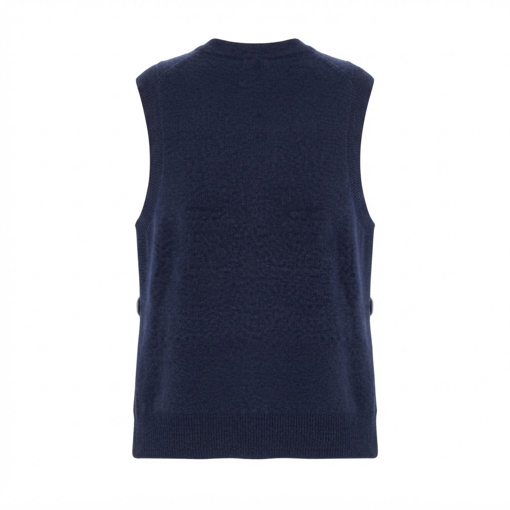 Pull poncho col rond marine