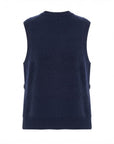 Pull poncho col rond marine