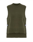 Pull poncho col rond kaki