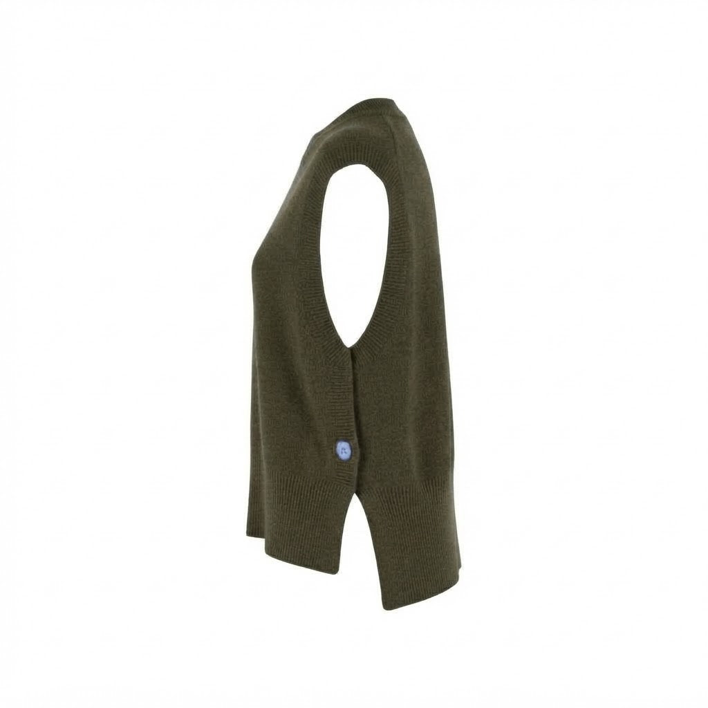 Pull poncho col rond kaki
