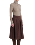 INTERDEE pull taupe orné de flocons sequins col