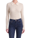 INTERDEE pull chaussette col chemise écru