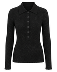 INTERDEE pull chaussette col chemise noir