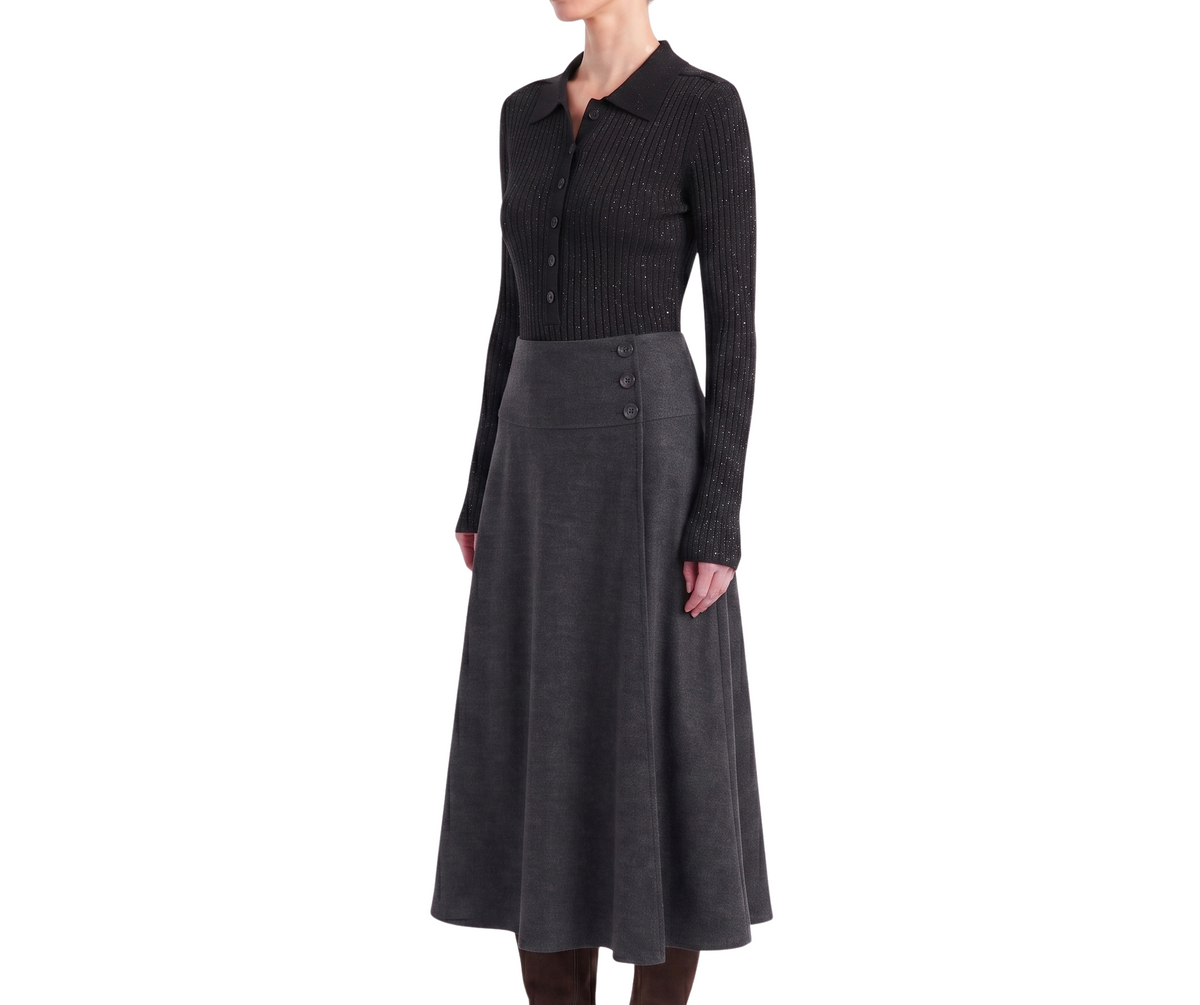 INTERDEE pull chaussette col chemise noir