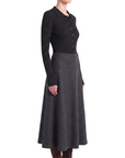 INTERDEE pull chaussette col chemise noir