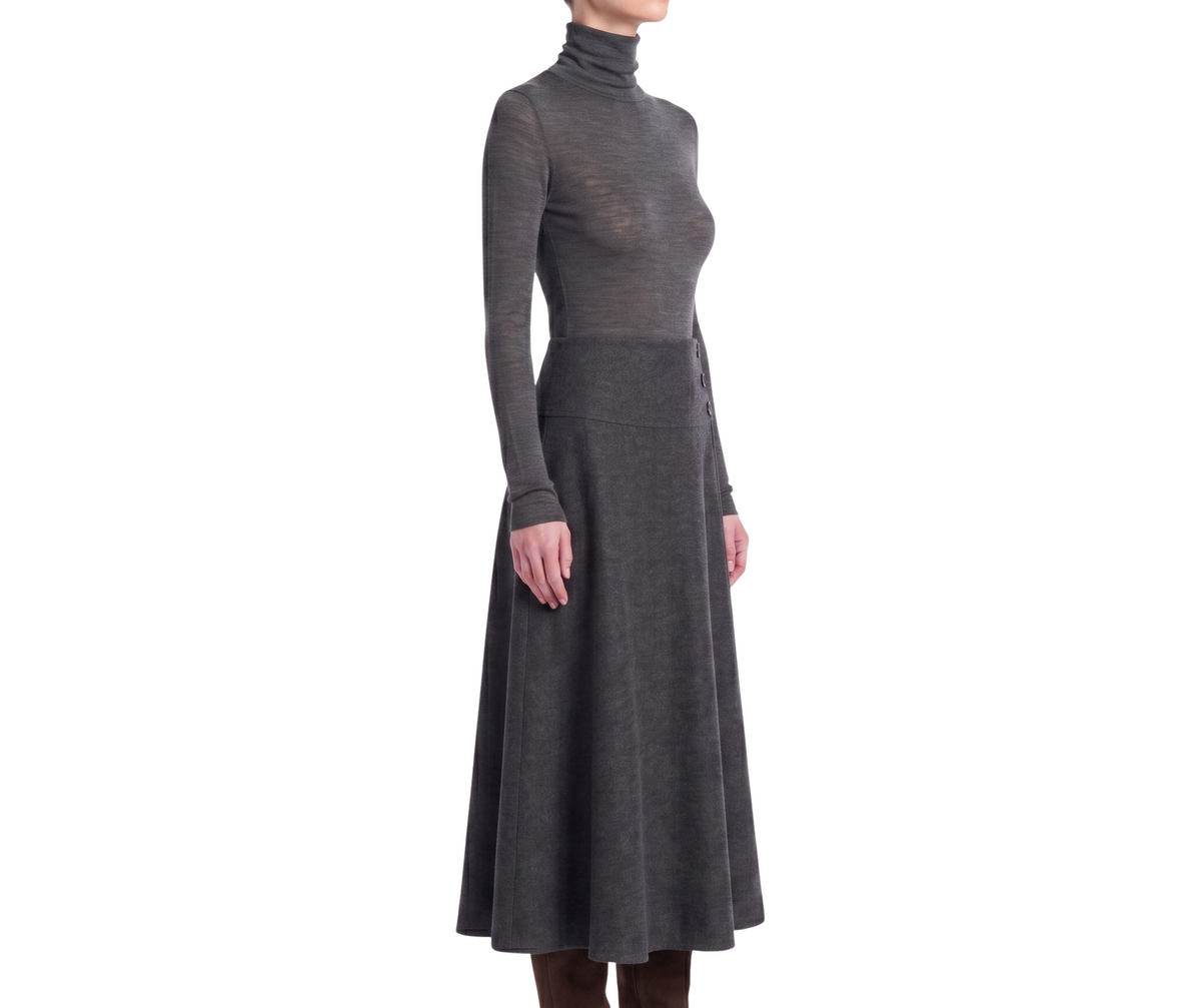 INTERDEE pull chaussette laine/soie anthracite