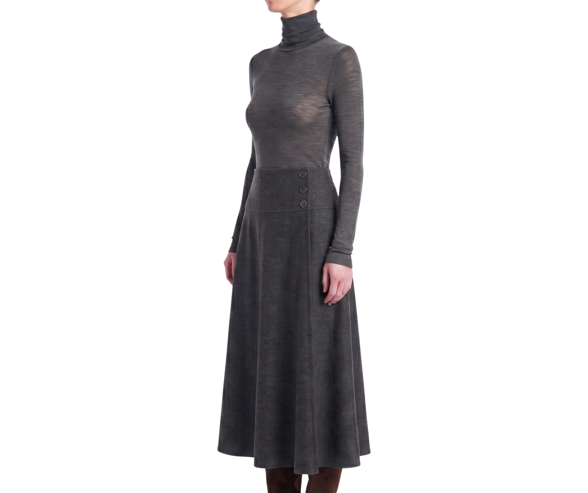 INTERDEE pull chaussette laine/soie anthracite