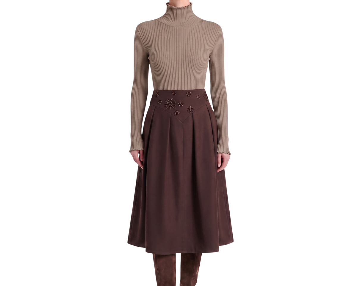 Pull chaussette laine taupe Interdee