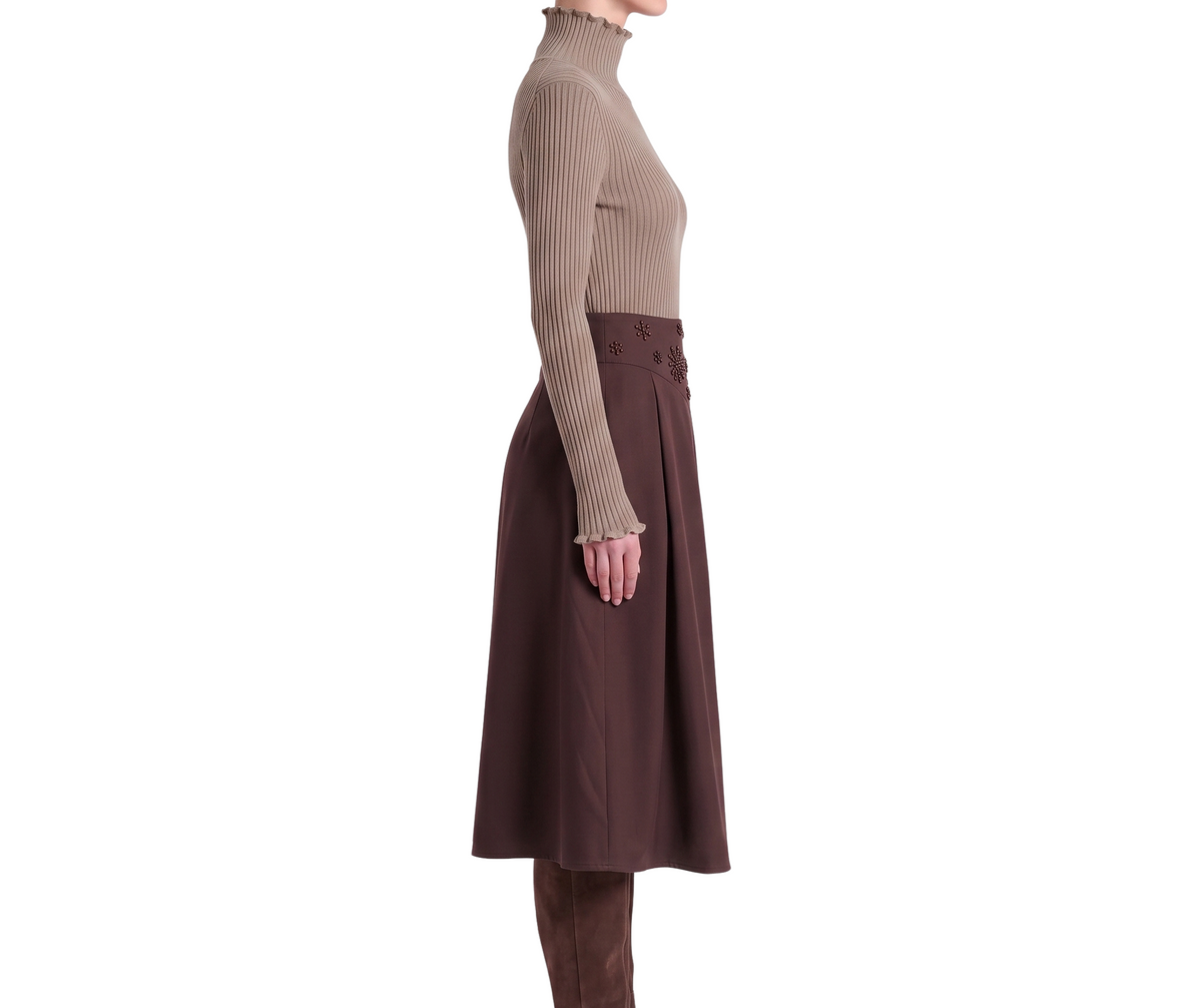 Pull chaussette laine taupe Interdee