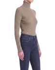 INTERDEE pull chaussette strass taupe