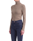 INTERDEE pull chaussette strass taupe
