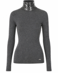 Interdee anthracite sweater adorned with sequins at the collar