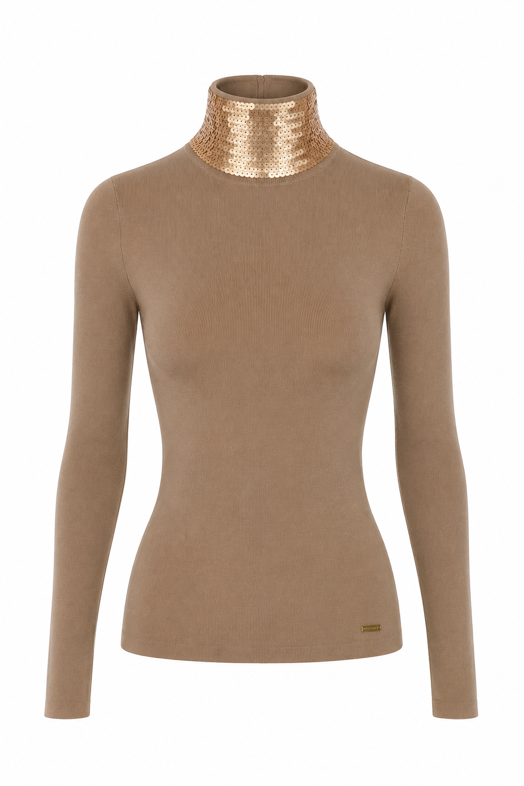 Pull Interdee beige orné de séquins col