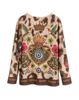 Pull fin lurex col V oeil BUENA ENERGIA