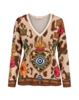 Pull fin lurex col V oeil BUENA ENERGIA