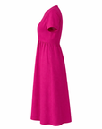 Robe midi ballon fuchsia