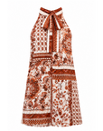 Robe tunique imprimée rouille