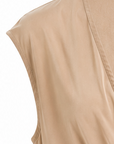 Robe drapée noeud beige