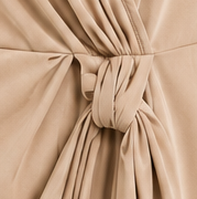 Robe drapée noeud beige