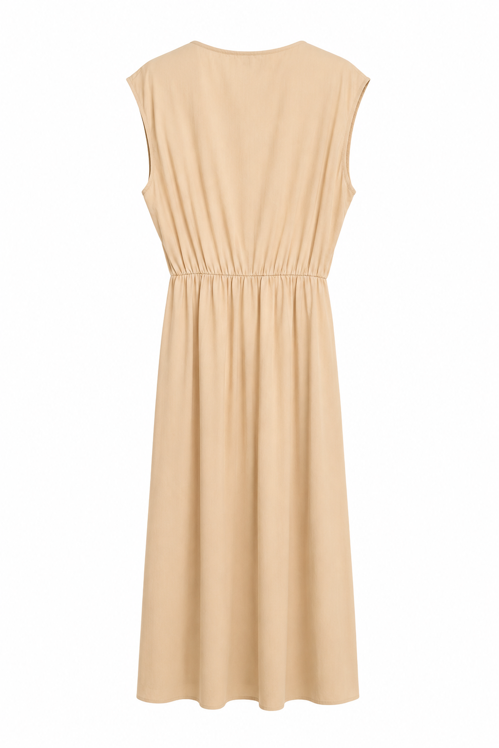 Robe drapée noeud beige