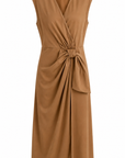 Robe drapée noeud camel