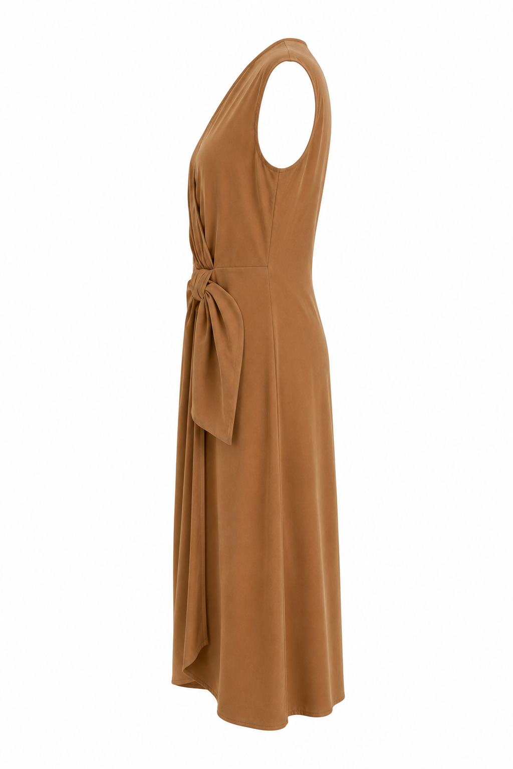 Robe drapée noeud camel