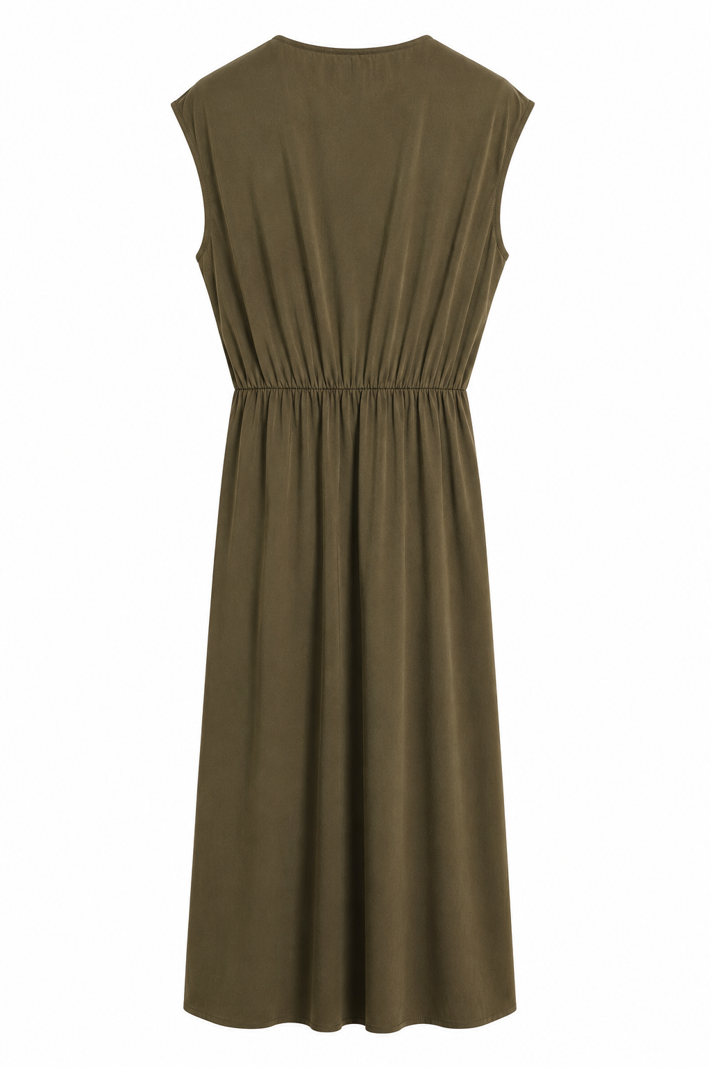 Robe drapée noeud kaki