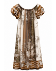 Robe longue palme écru