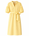 Robe manches bouffantes jaune