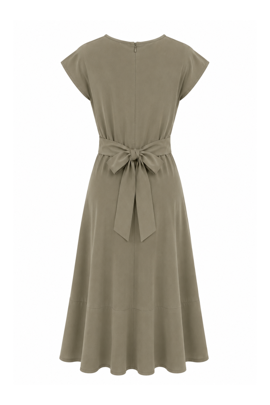 Robe noeud kaki coton glacé