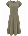 Robe noeud kaki coton glacé