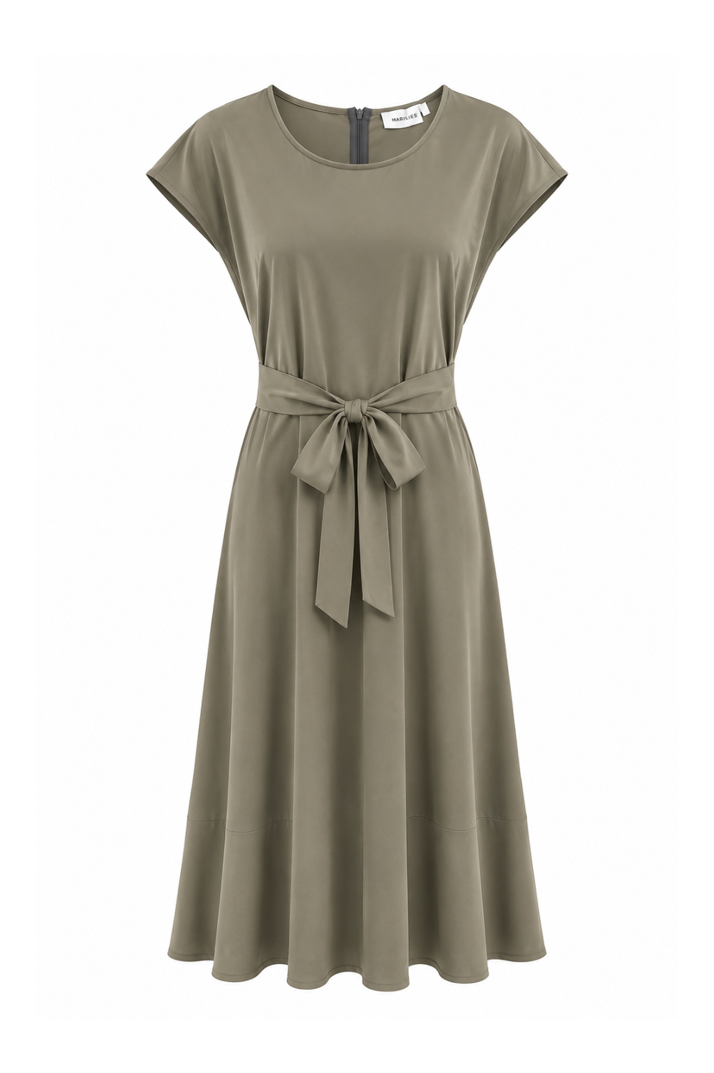Robe noeud kaki coton glacé