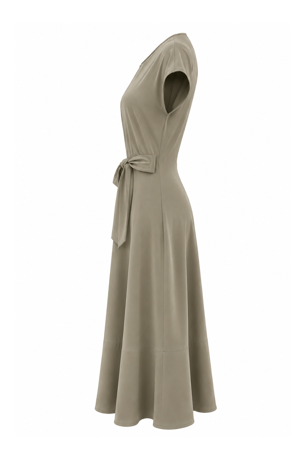 Robe noeud kaki coton glacé