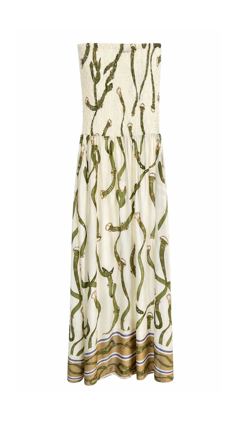 Robe longue kaki motifs maillons