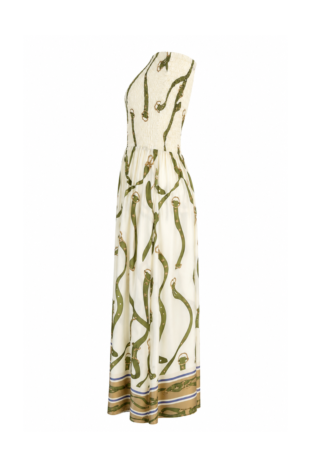 Robe longue kaki motifs maillons