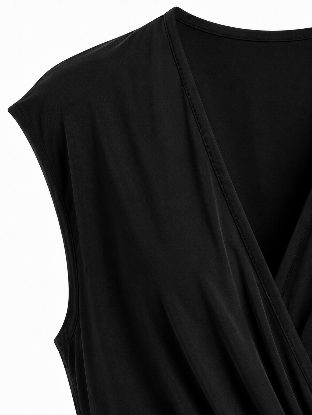 Robe drapée noeud noir